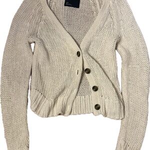 American Eagle Outfitters Cream Chunky Knit Cardigan